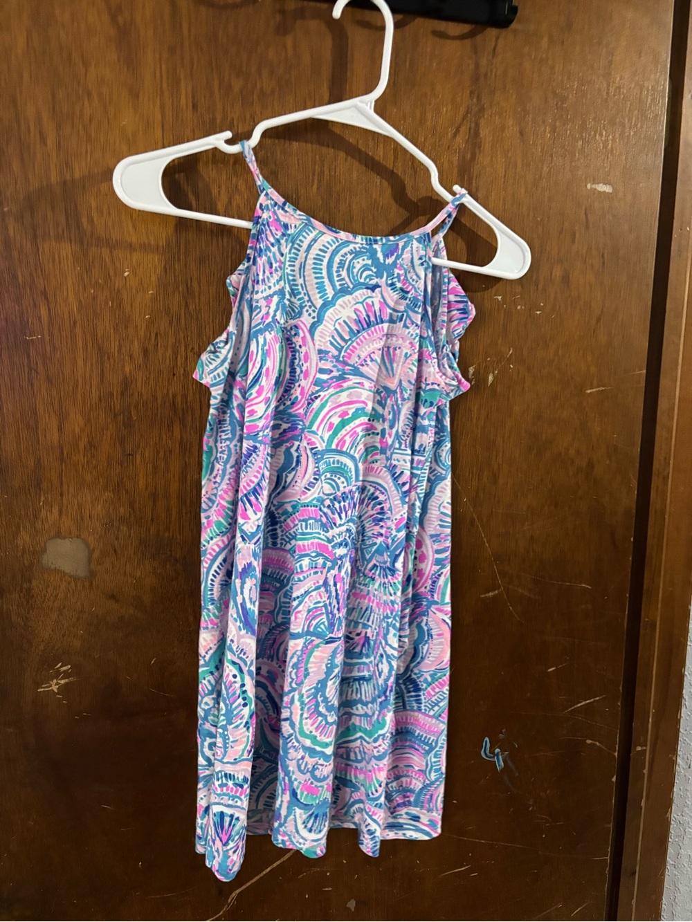 Lilly Pulitzer Girls Pink & Blue Patterned Sundress